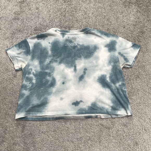 David Bowie Vintage Style Graphic Tie-Dye Cropped T-Shirt Womens XS Aladdin Sane - Picture 2 of 10